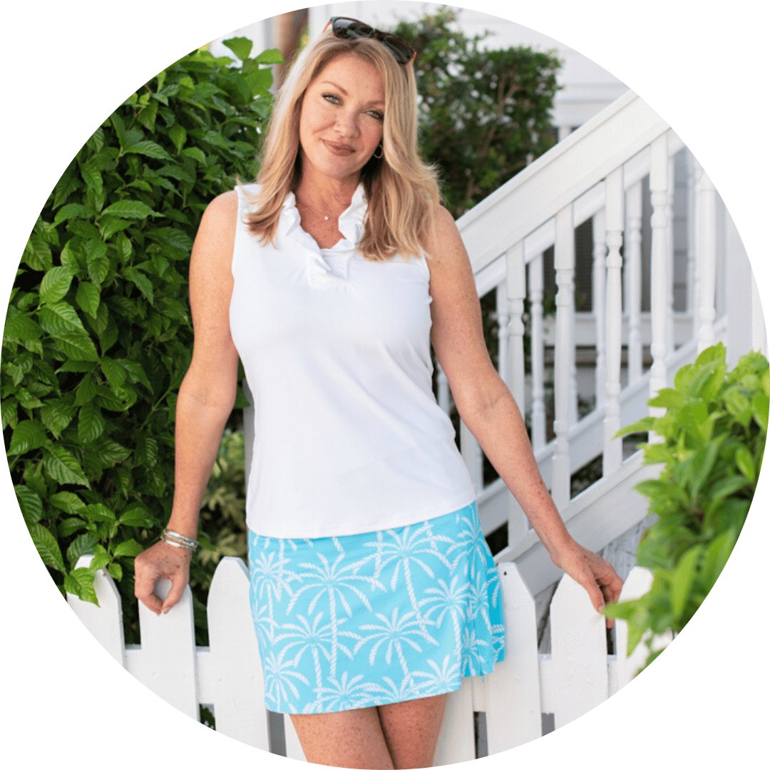 Woman smiling wearing a bottom from Anthony's