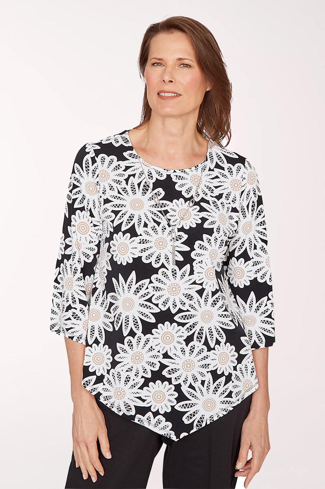トーンフラワーシャーリングTOP SALE】【Flower Collection】3DフラワーシャーリングトップスRANDA公式
