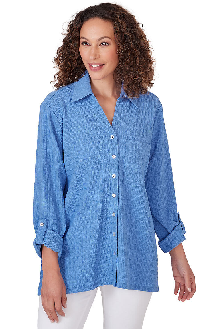 Bali Blue Button-Front Shirt