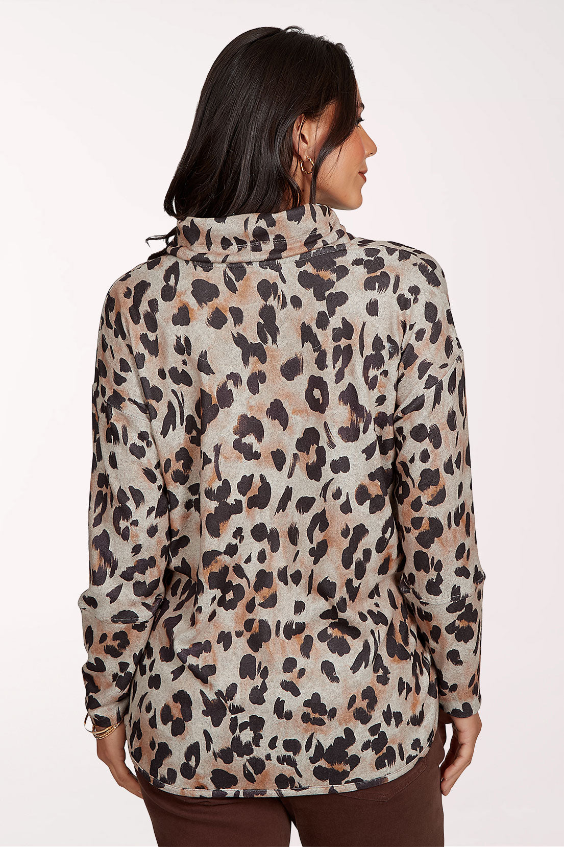 Premium Cozy Knit Tan Leopard Top