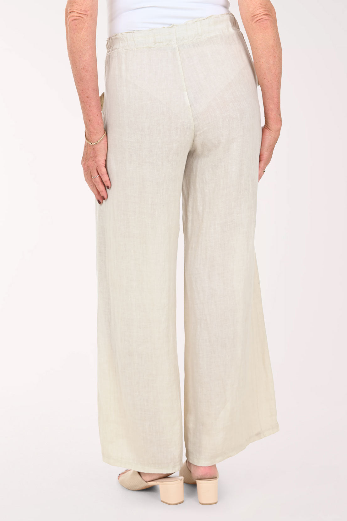 Woman wearing beige pants