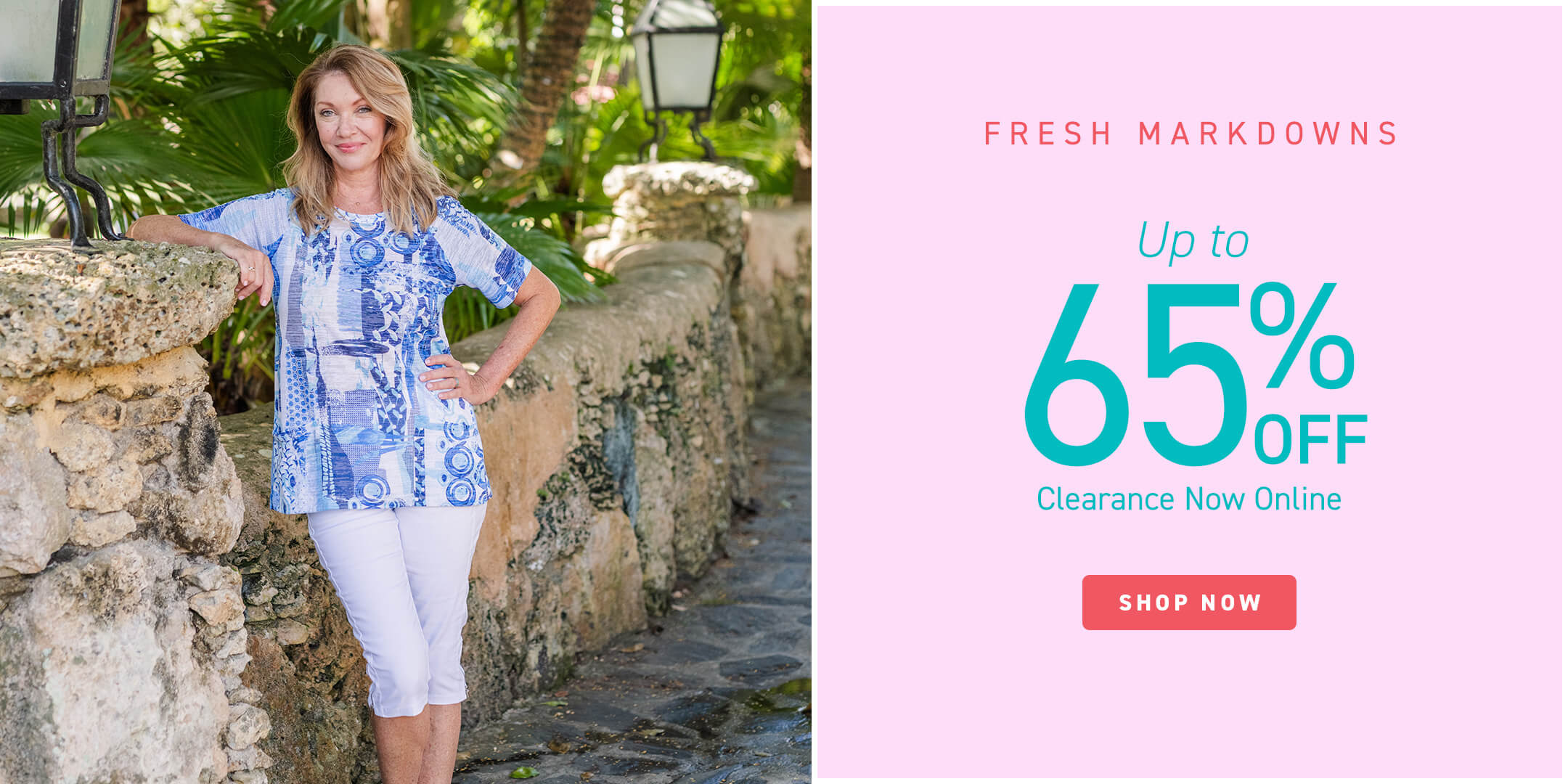 Model next to ad of having Clearance online