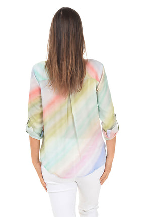 Misty Rainbow Button-Front Shirt