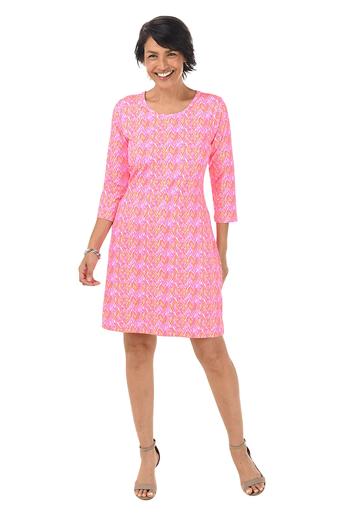 Pink Chevron UPF50+ Travel Dress