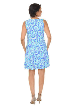 Aqua Zebra UPF50+ Ruffle Dress