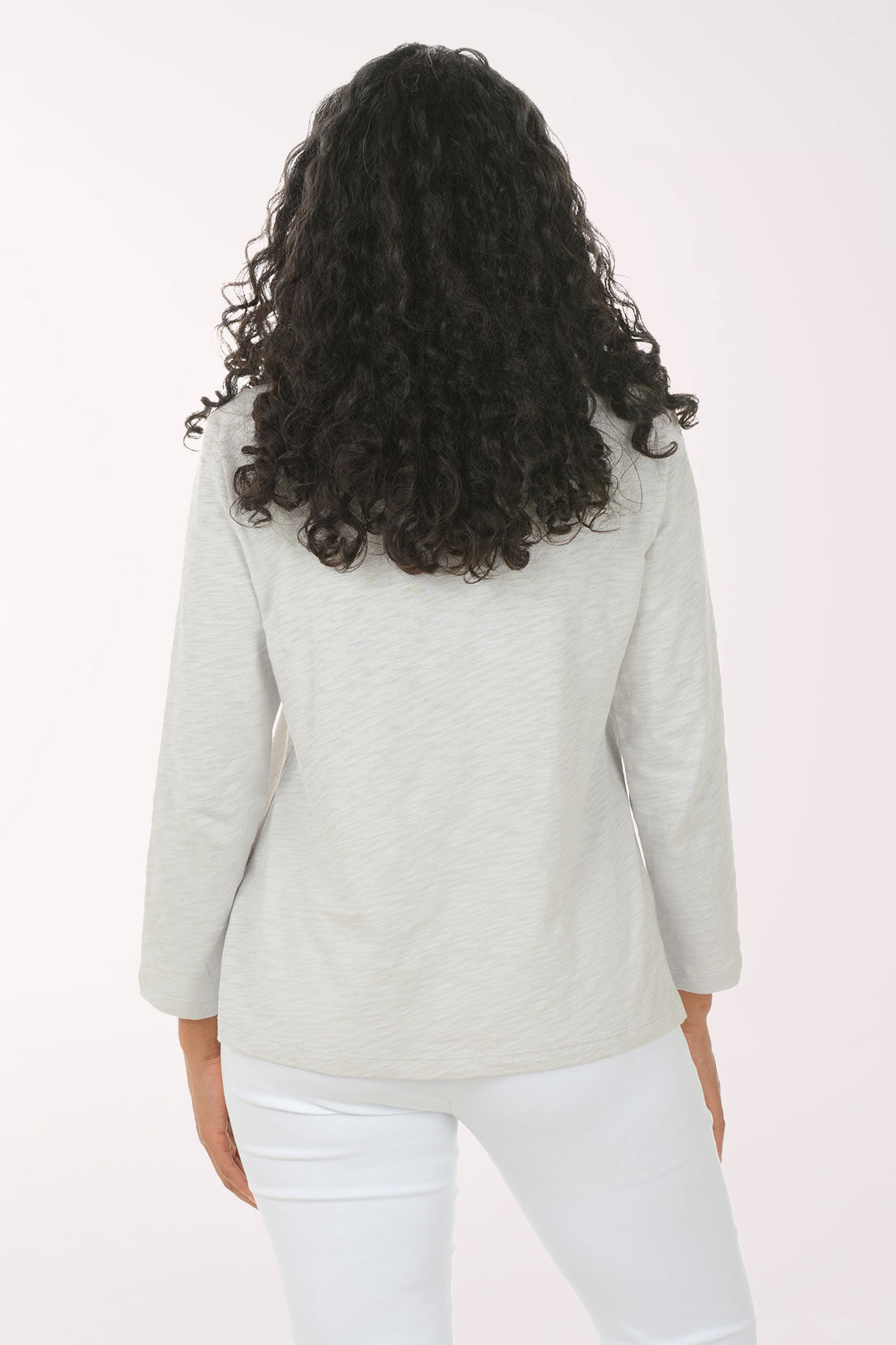 Solid 100% Cotton 3/4 Sleeve Top