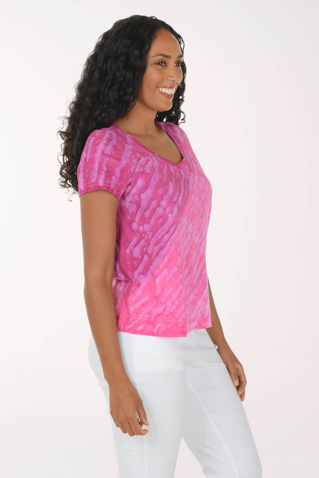 Mystic Dyed Cotton V-Neck Tee