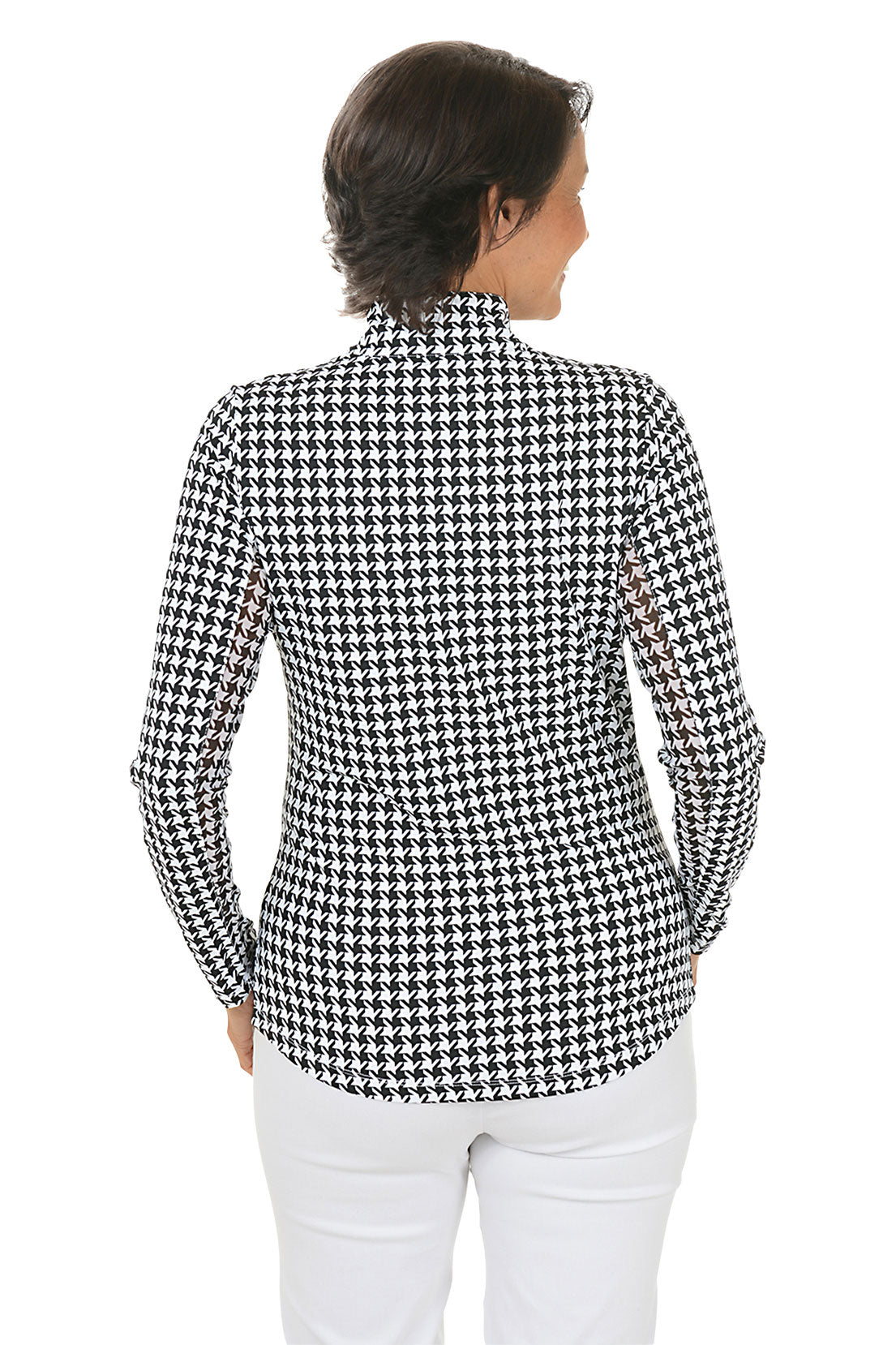 Black Houndstooth UPF50+ Sun Shirt
