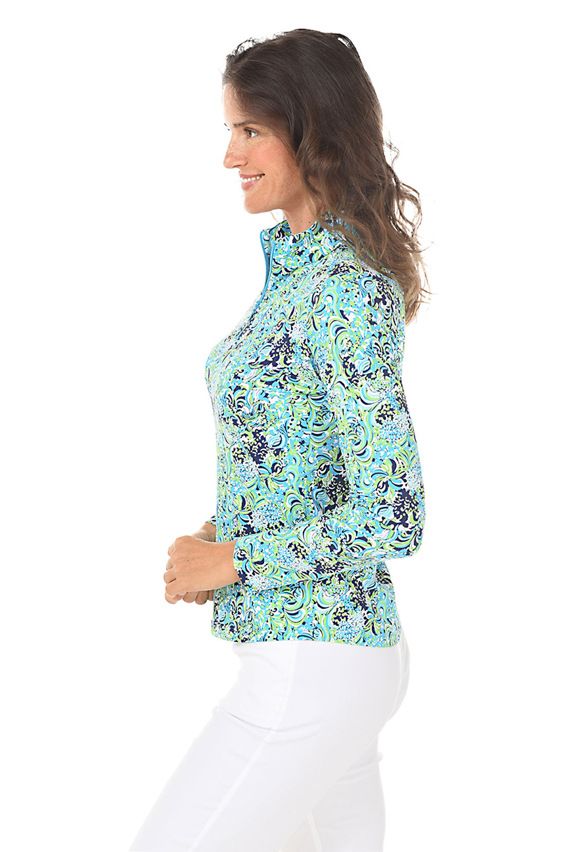Turquoise Marissa Whimsical UPF50+ Sun Shirt