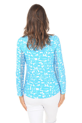 Turquoise Juno Etched UPF50+ Sun Shirt