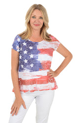 American Flag Burnout Knit Top
