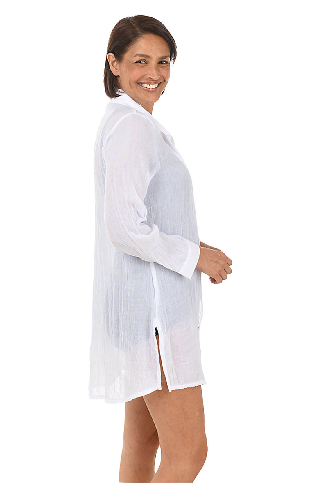 Cozumel Button-Front Shirt Cover-Up