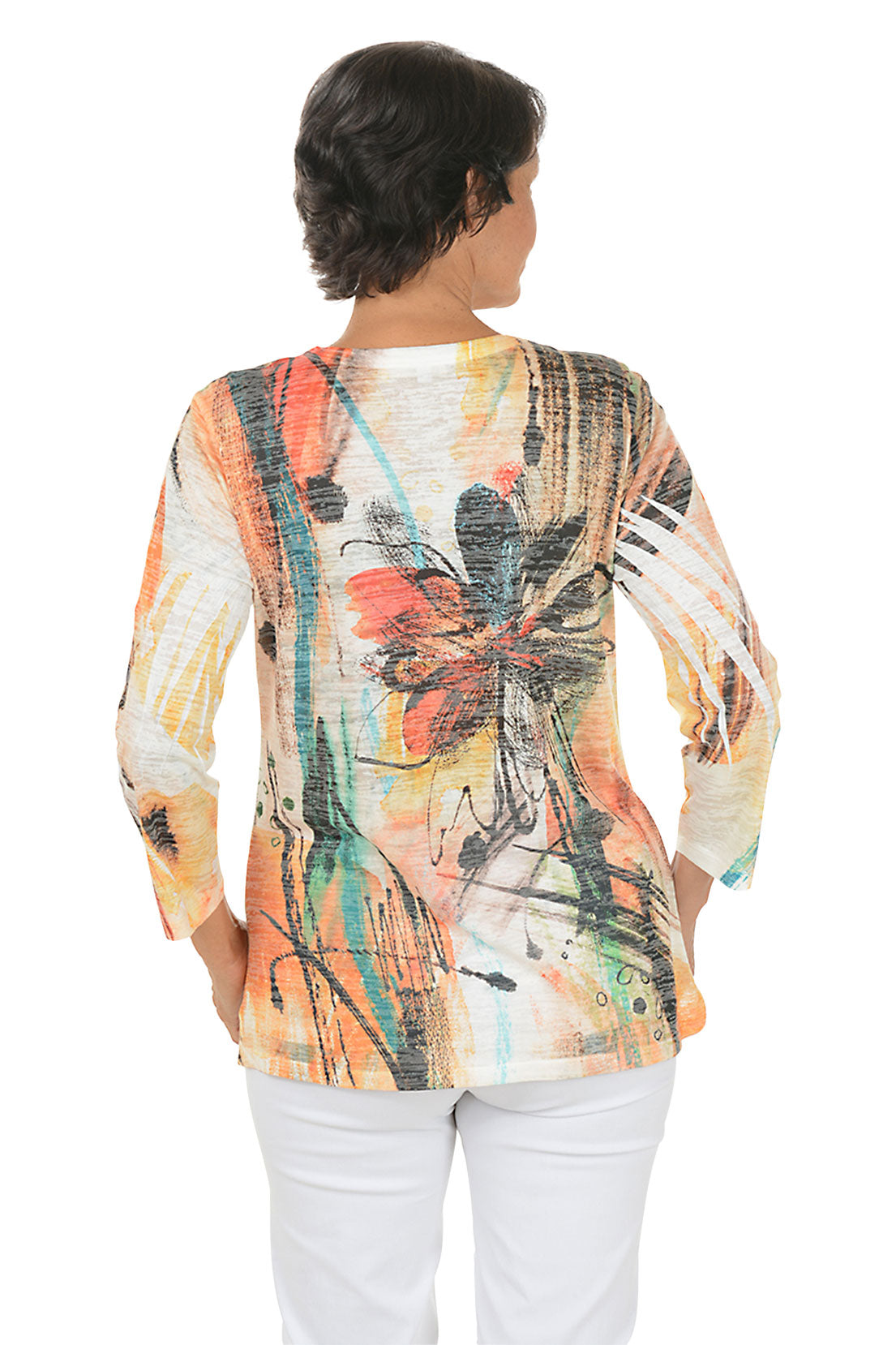 Sola High-Low Burnout Knit Top