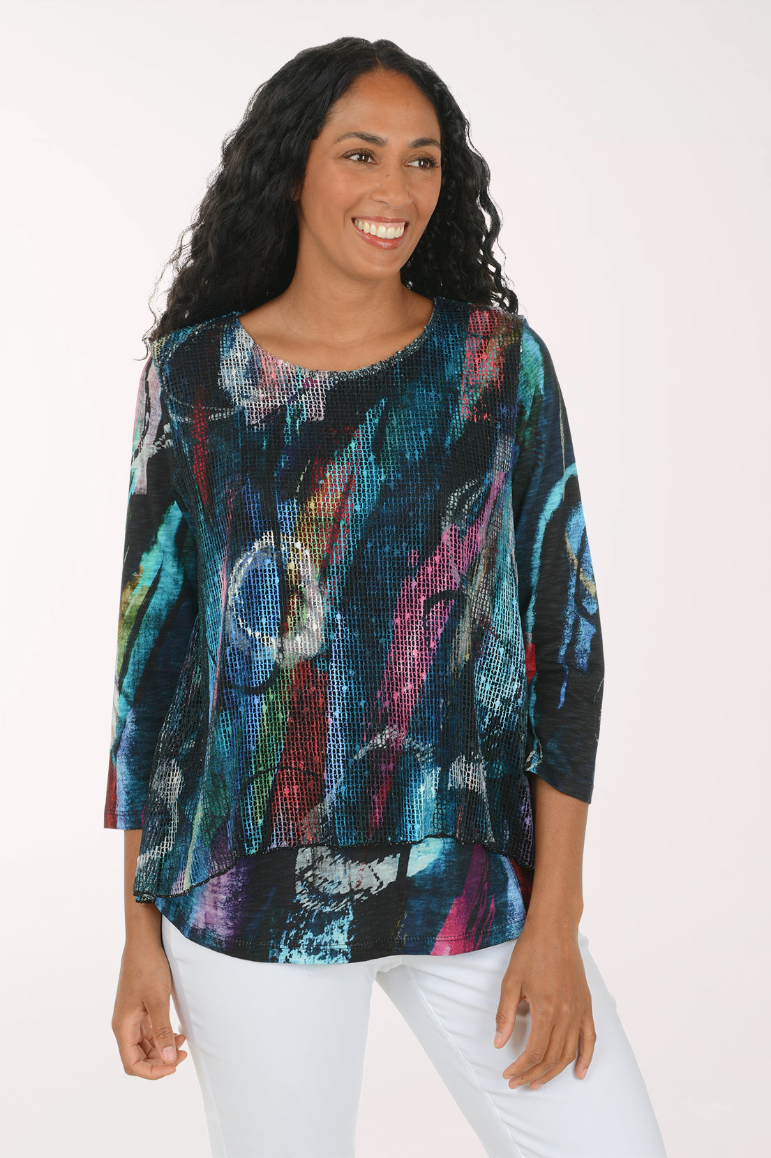 Windsor Boucle Mesh Overlay Top