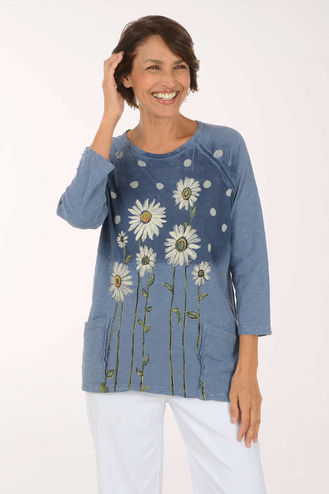 Friendship Mineral Wash Double Pocket Knit Top