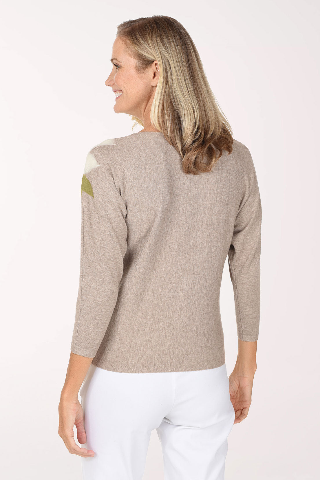 Rhinestone Felted Flower Sweater