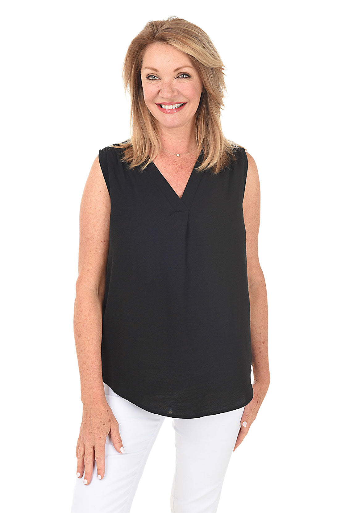 Inverted Pleat Sleeveless Blouse