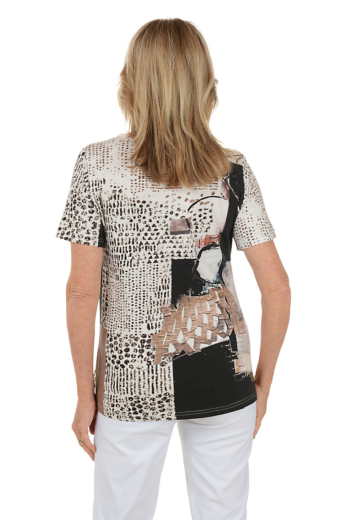 Petite Petra Single Button V-Neck Tee