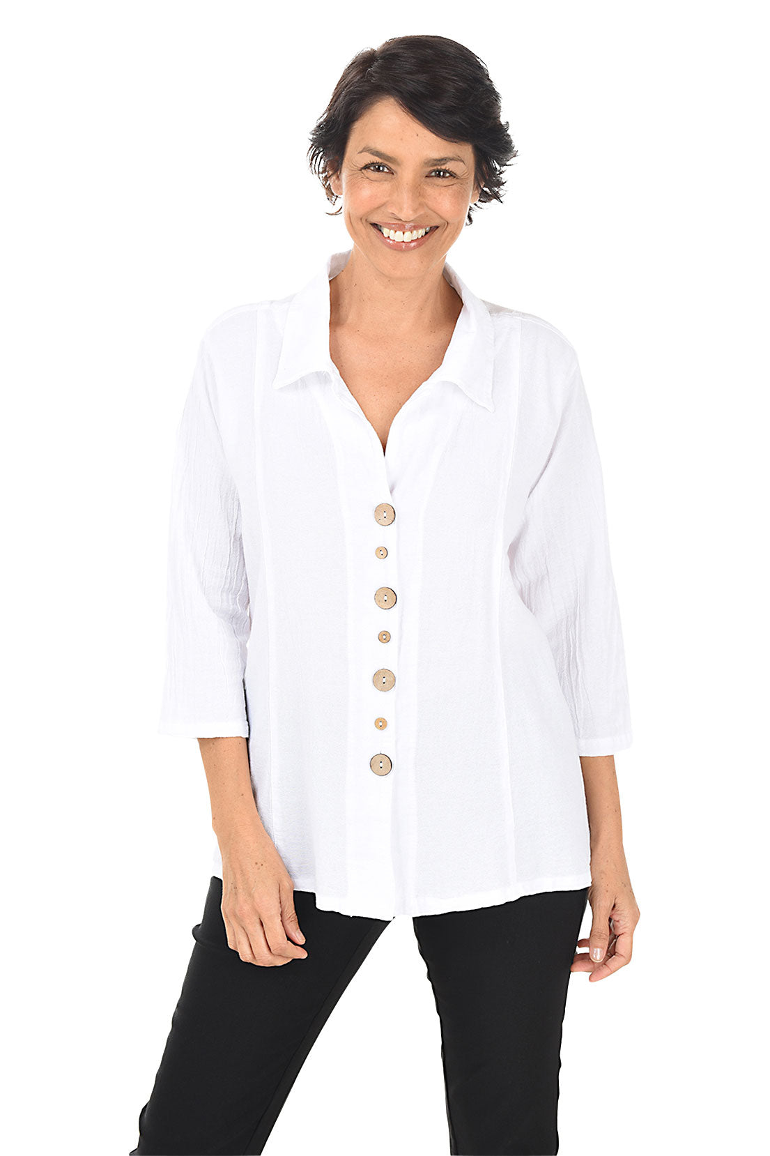 Cotton Woven Button Printing Top Cotton Woven Button Printing Top