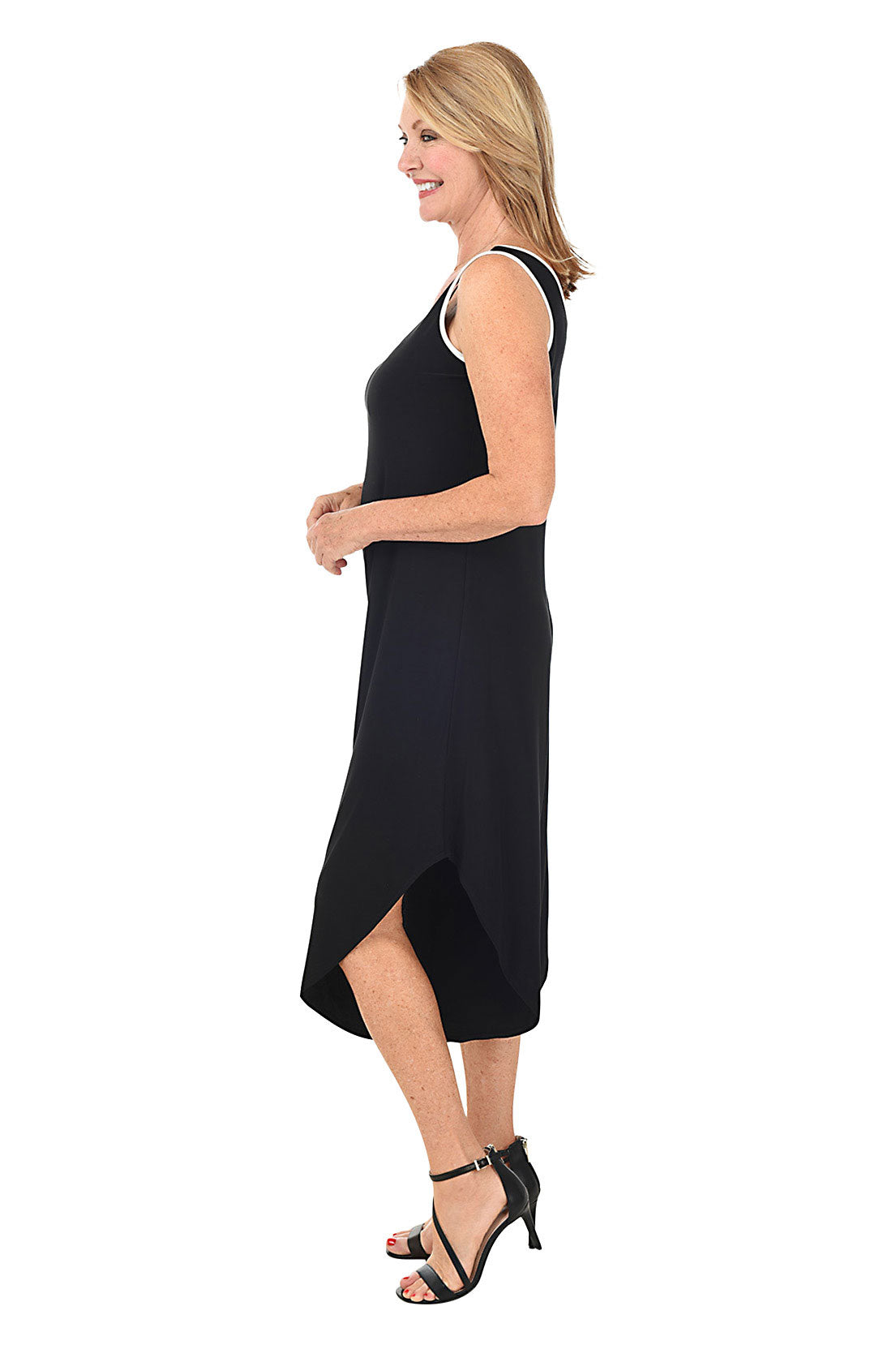 Contrast Piping Sleeveless Wide Leg Jumpsuit