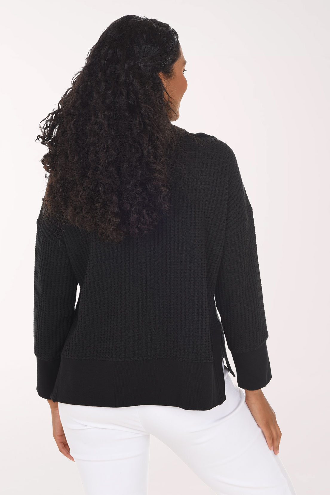 Waffle Knit Henley Top