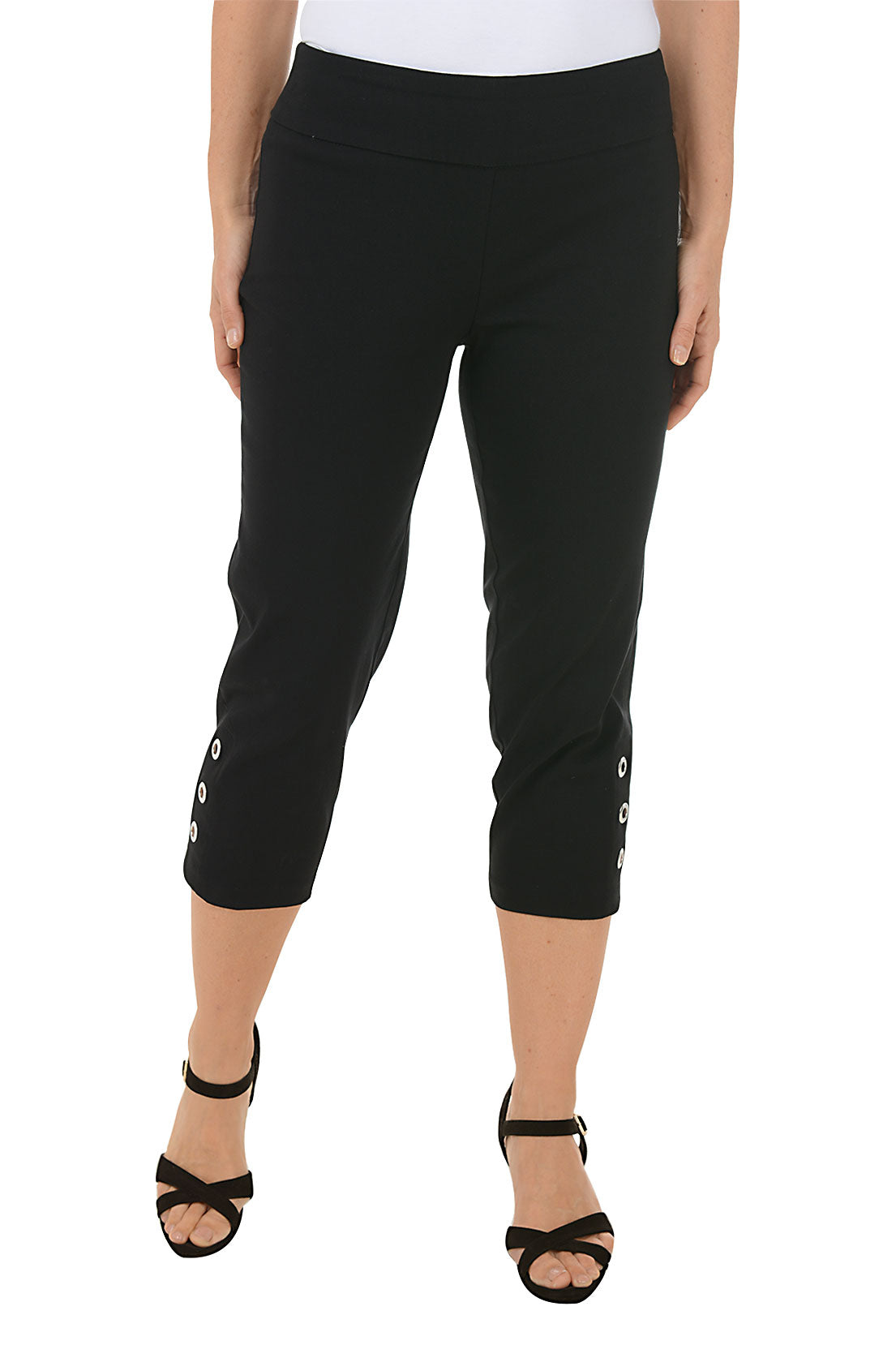 Petite Grommet Hem Pull-On Crop Pant