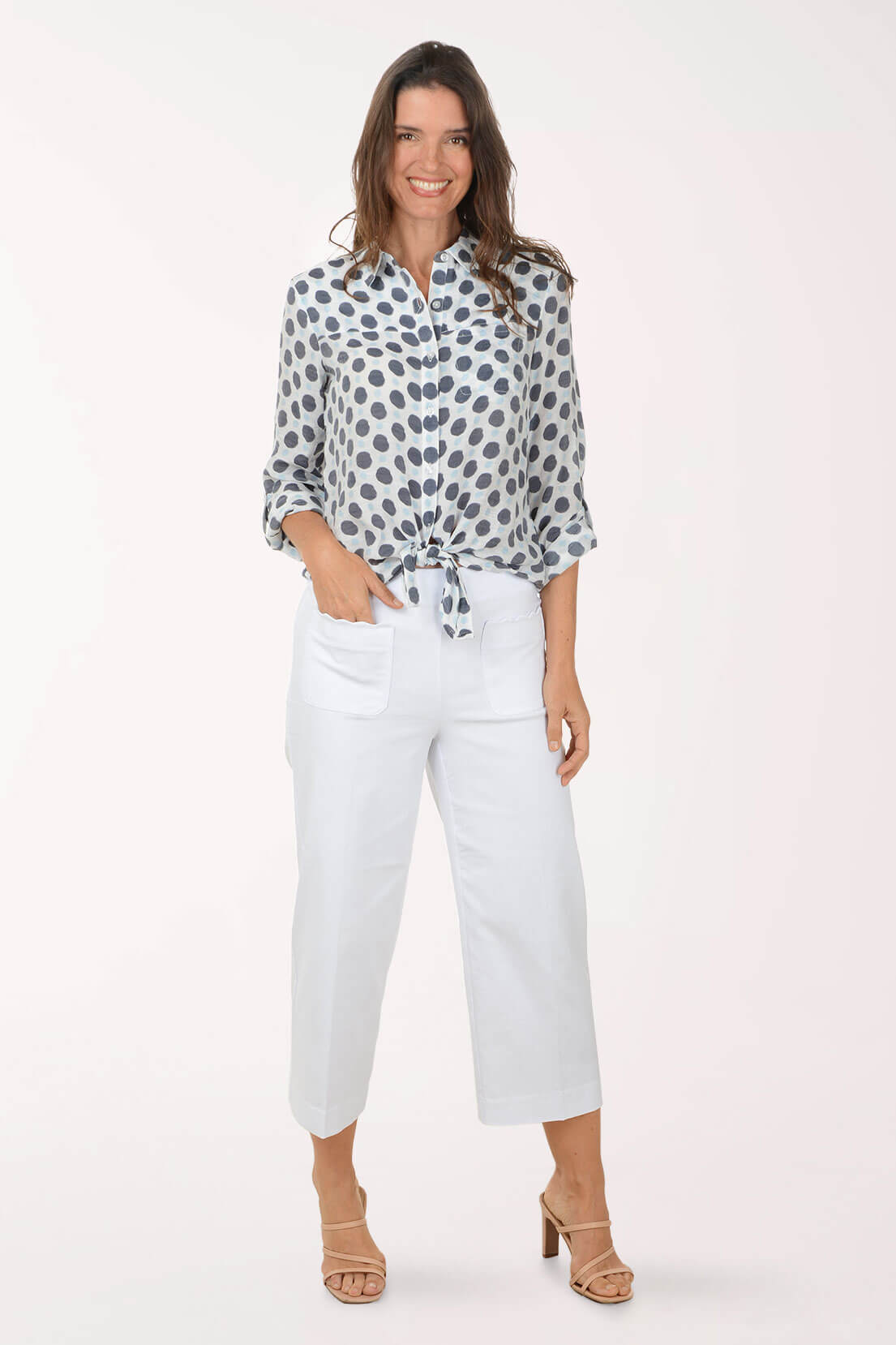 Scalloped Pocket Wide Leg Crop Pant | Zac and Rachel