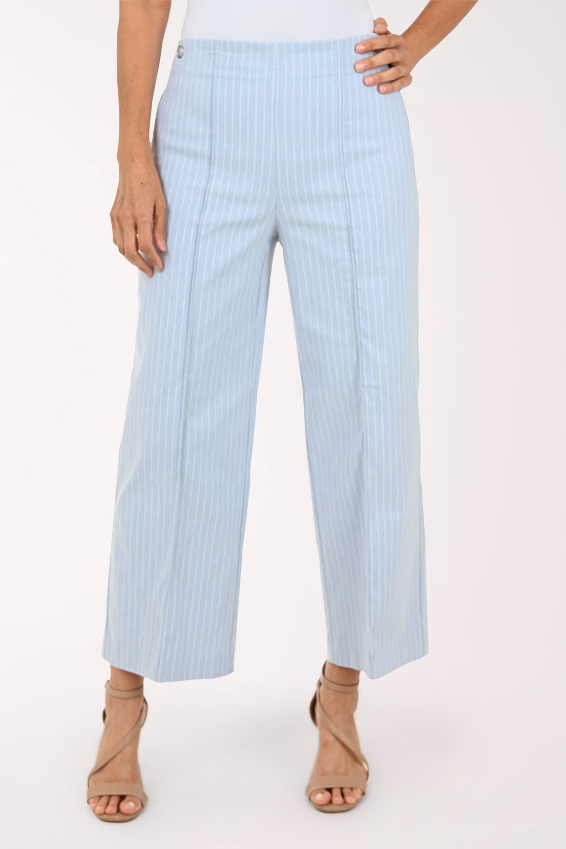 Striped Seamed Front Wide Leg Pant | Zac and Rachel