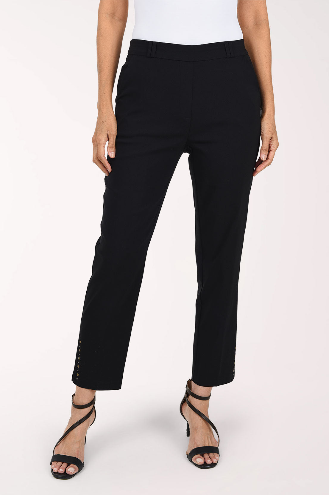 Studded Hem Straight Leg Pant