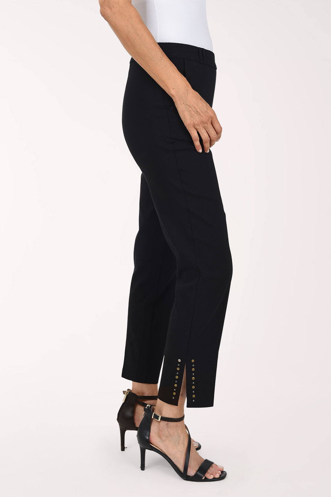Studded Hem Straight Leg Pant