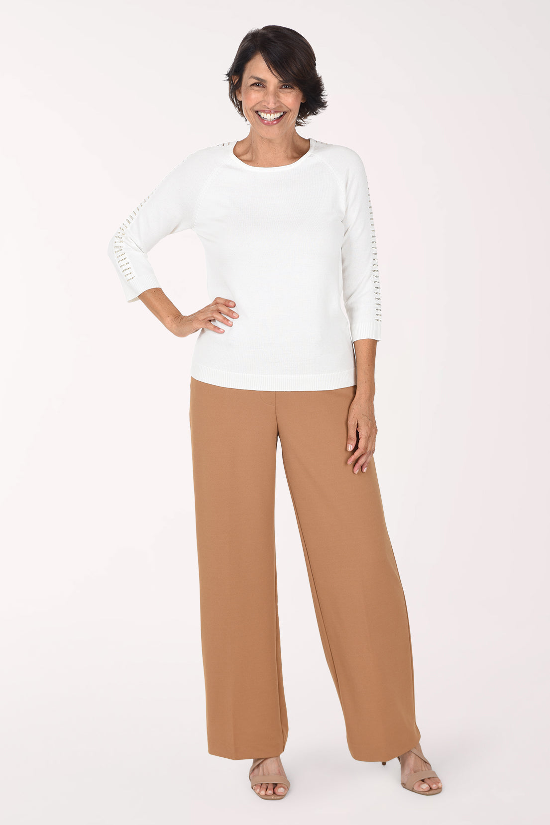 Stretch Wide Leg Pull-On Pant