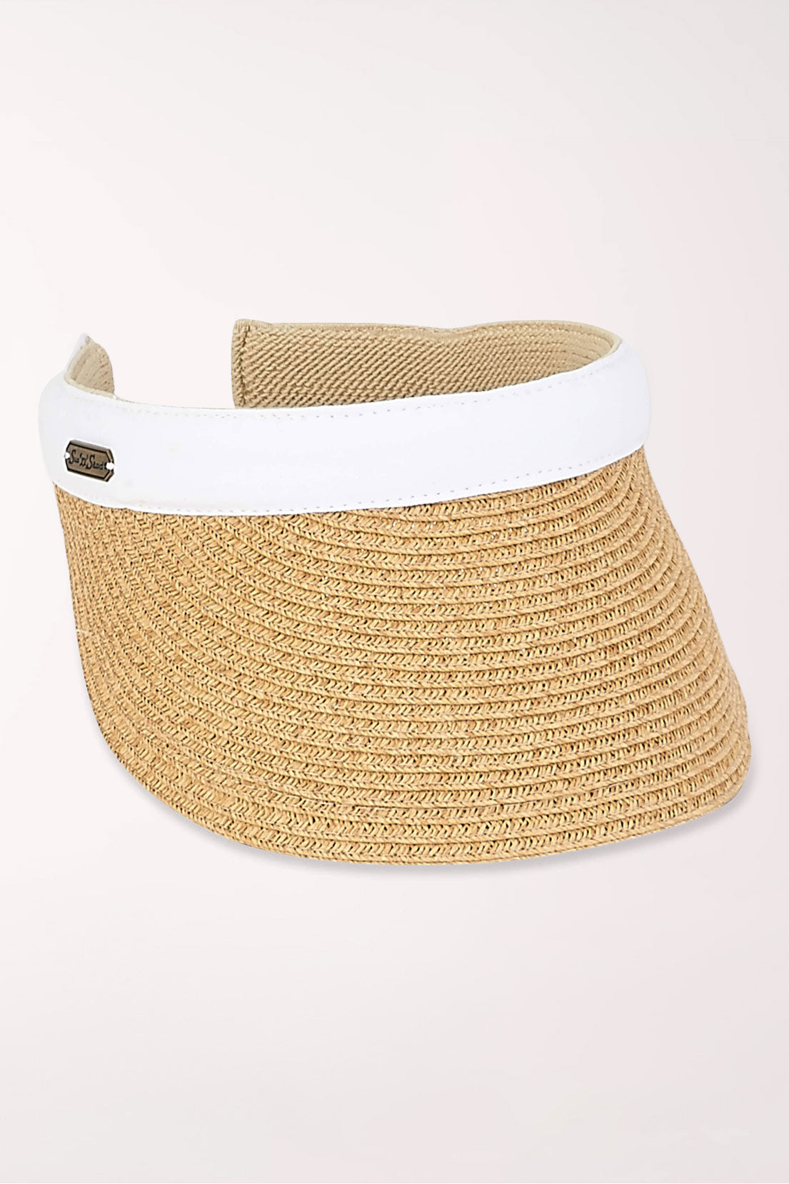 White woven visor