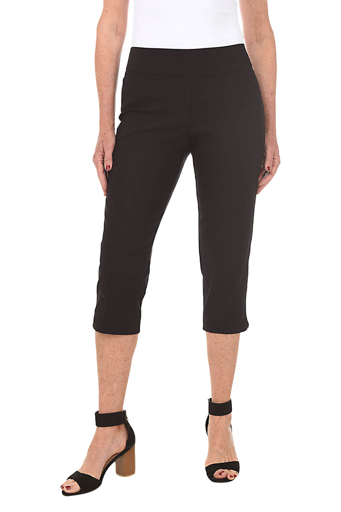 KRAZY LARRY Solid Pull-On Capri Pant