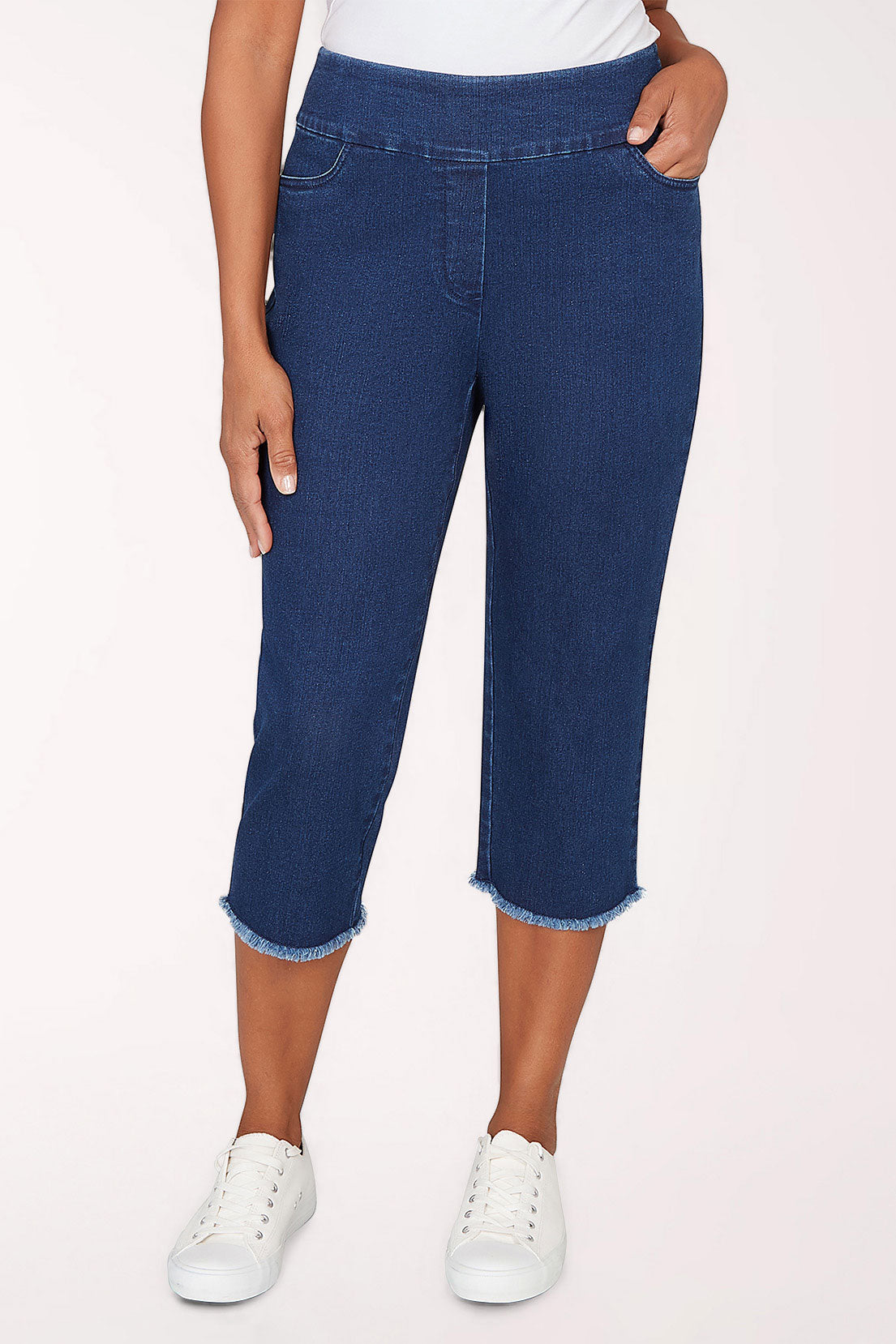 Denim Fringe Allure Capri Pant | Alfred Dunner