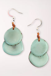 Earrings with light blue colored beads 