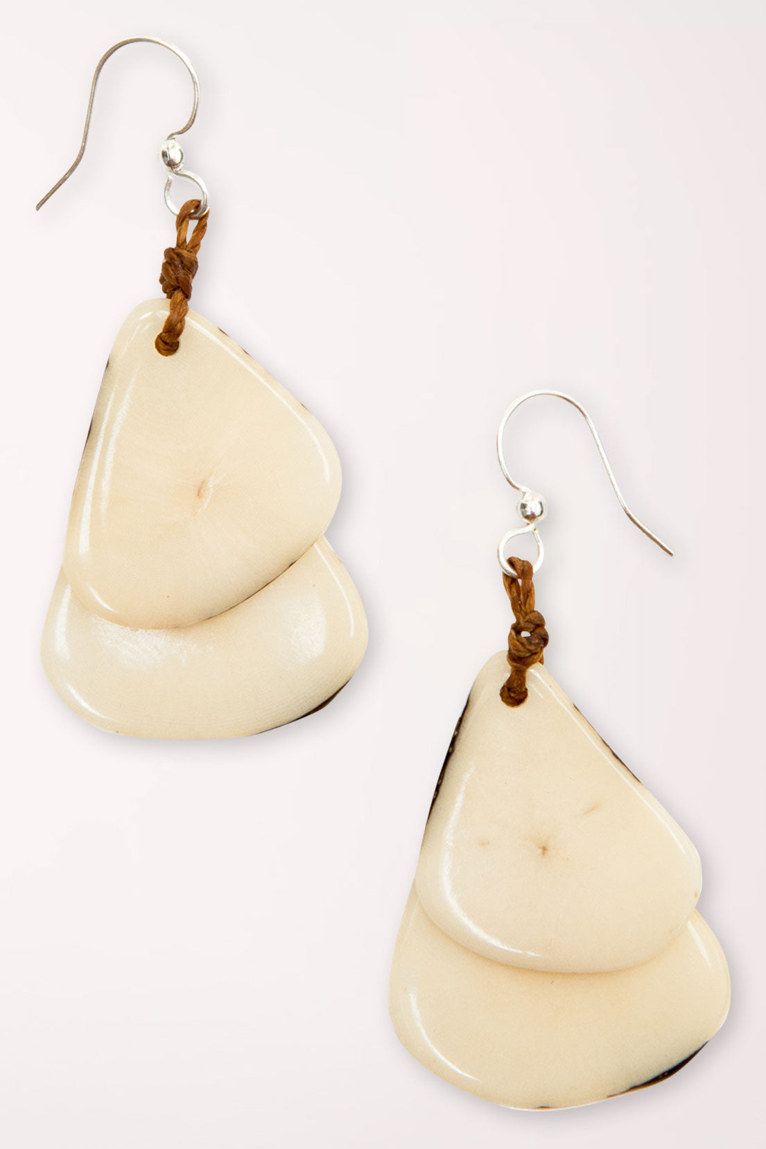 Earrings with ivory colored beads 