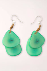 Earrings with mint colored beads