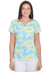 Petite Spring Thing Palmetto Smocked Tee