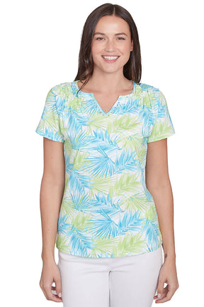 Petite Spring Thing Palmetto Smocked Tee