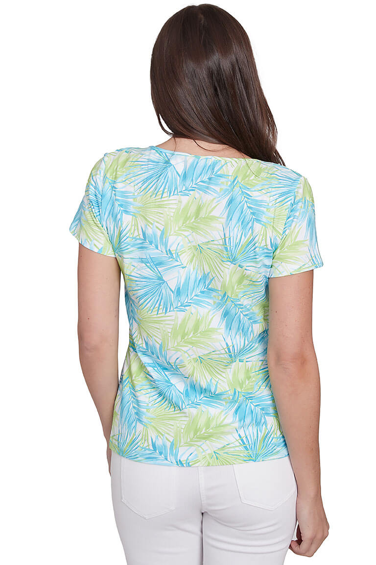 Petite Spring Thing Palmetto Smocked Tee