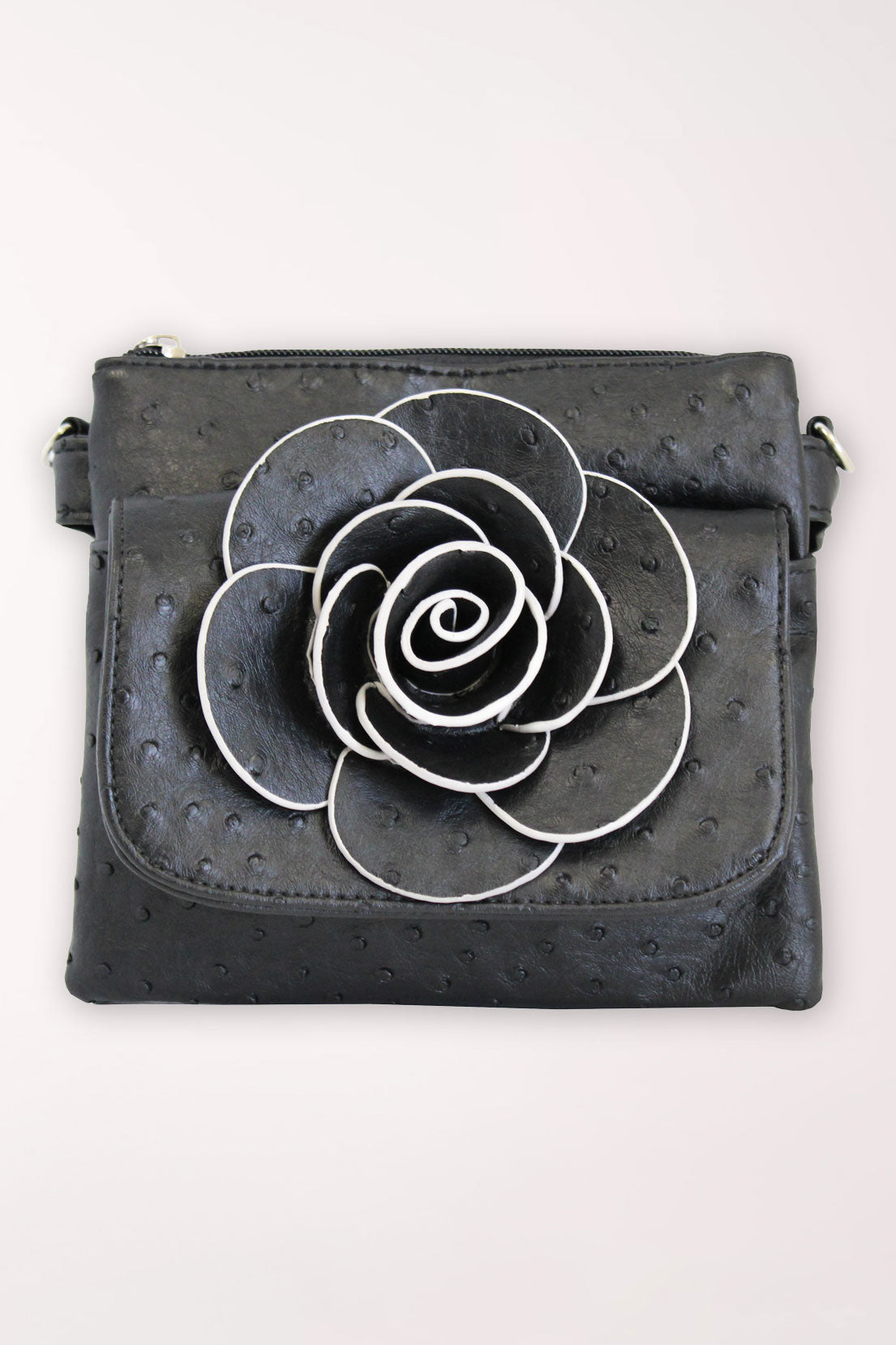 Ostrich Flower Crossbody Bag
