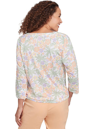 Peachy Keen Floral Henley Top