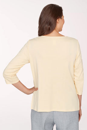 Al Fresco Embroidered Notch Neck Top