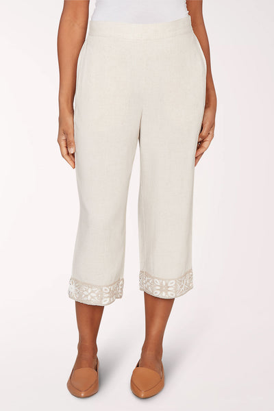 Natural Wonder Crochet Trim Crop Pant | Alfred Dunner
