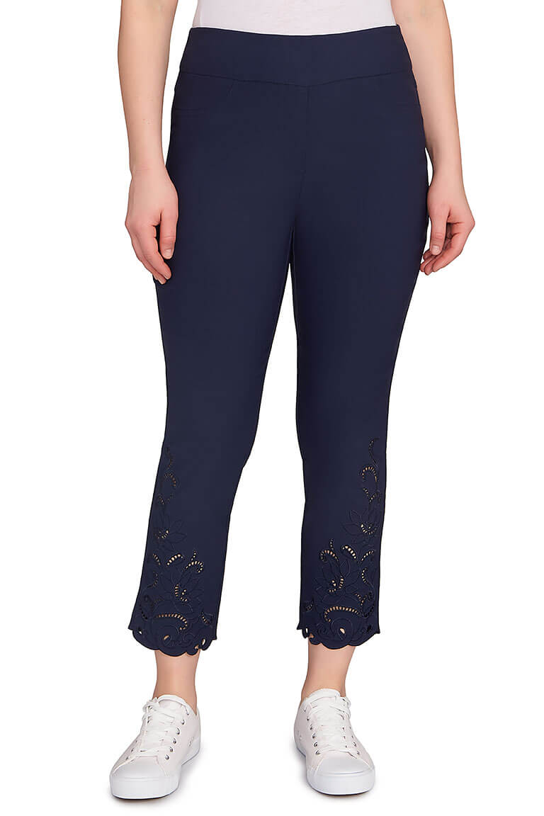 Color Crush Embroidered Ankle Pant