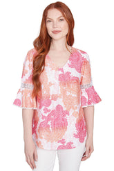 Color Crush Paisley Jacquard Top