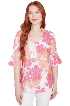 Color Crush Paisley Jacquard Top