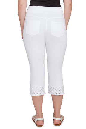 Petite Tinted Tides Denim Eyelet Capri Pant
