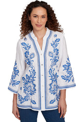 Tinted Tides Damask Bordered Shirt