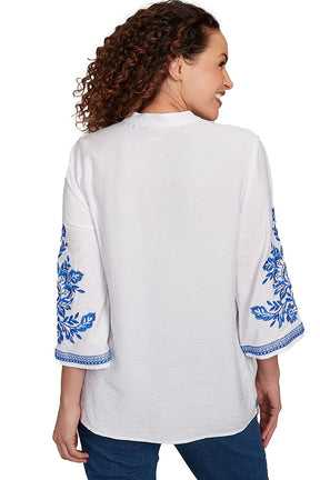 Tinted Tides Damask Bordered Shirt